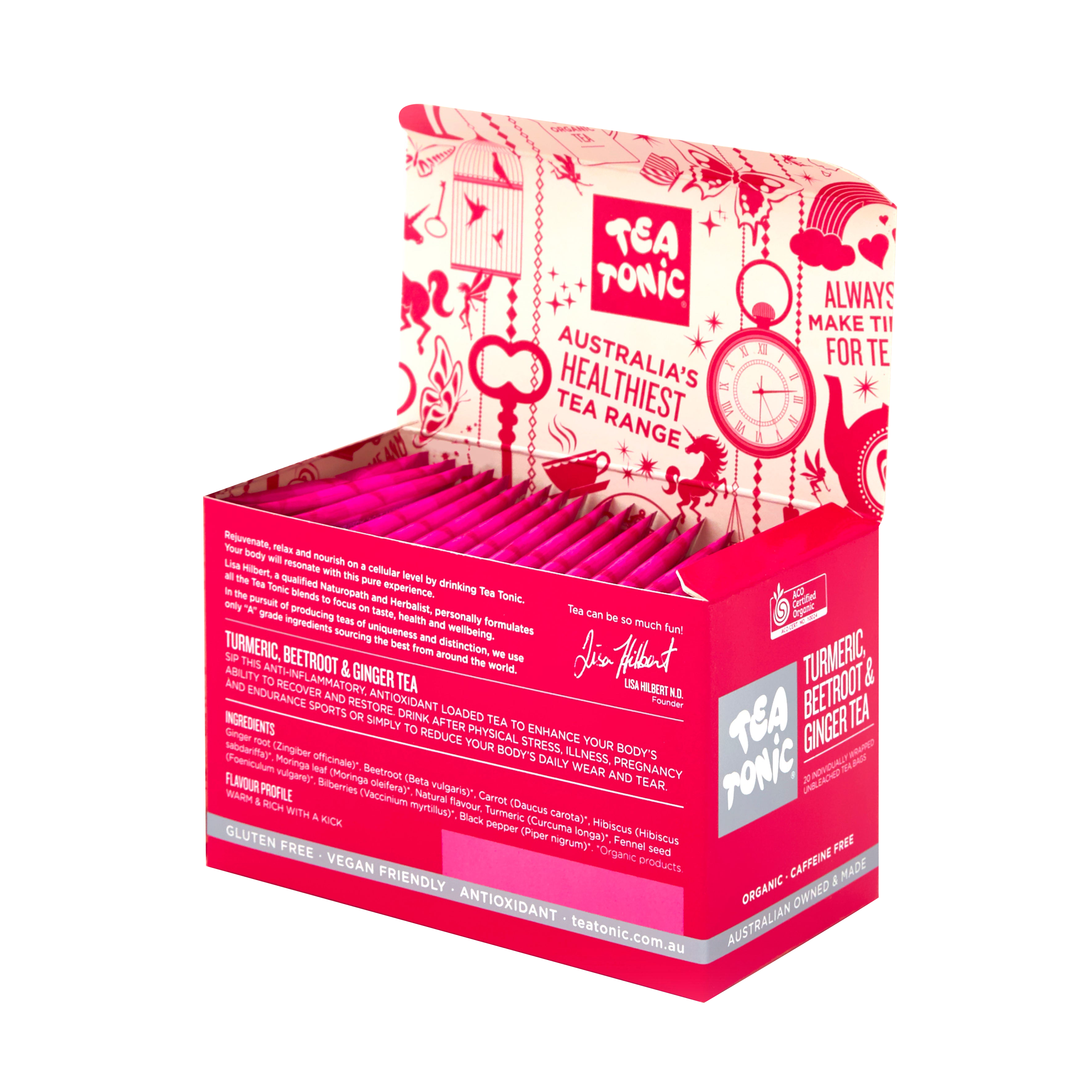 Turmeric, Beetroot & Ginger Tea – 20 Tea Bags Box